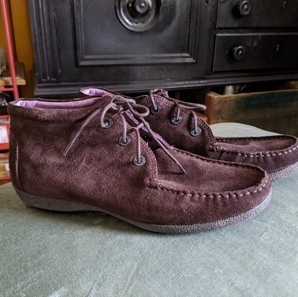 Daniel Hechter Brown Suede Lace Up Ankle Boots Women 7.5 Gorpcore - Picture 1 of 13